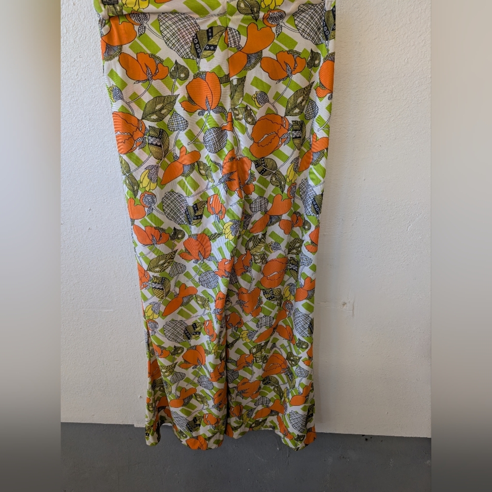 Vintage Pants  Original Bell Bottoms Polyester Floral Wide-Leg Pants - Picture 2 of 4